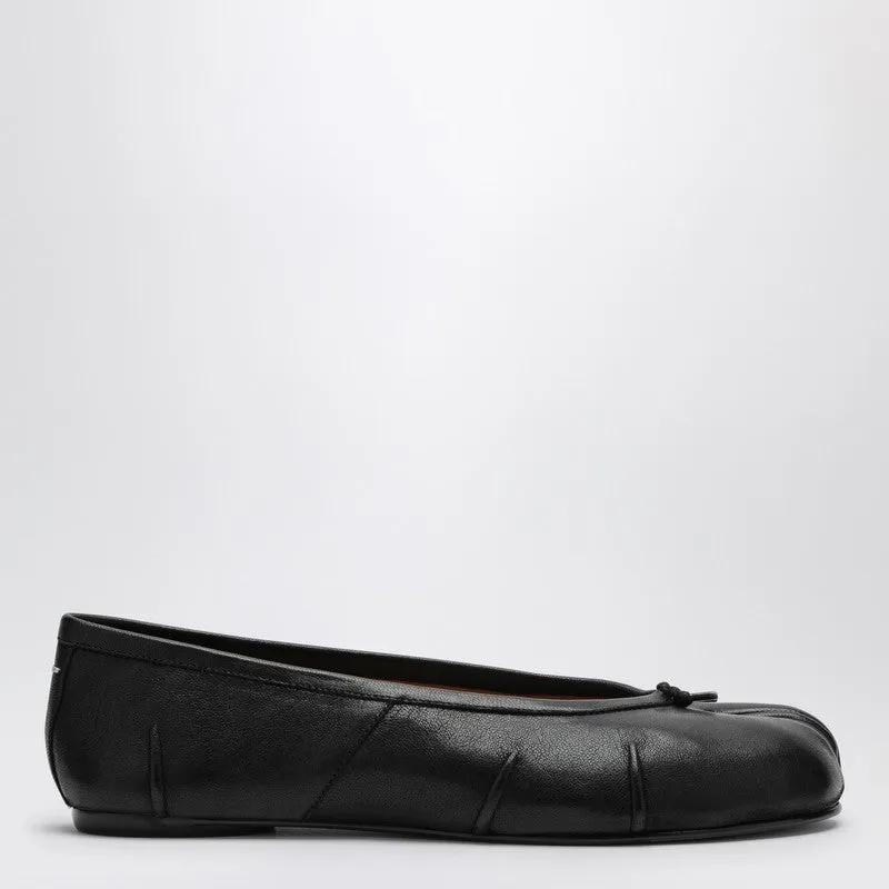 Black Leather Tabi New Ballet Flats sold by Wanan Luxury