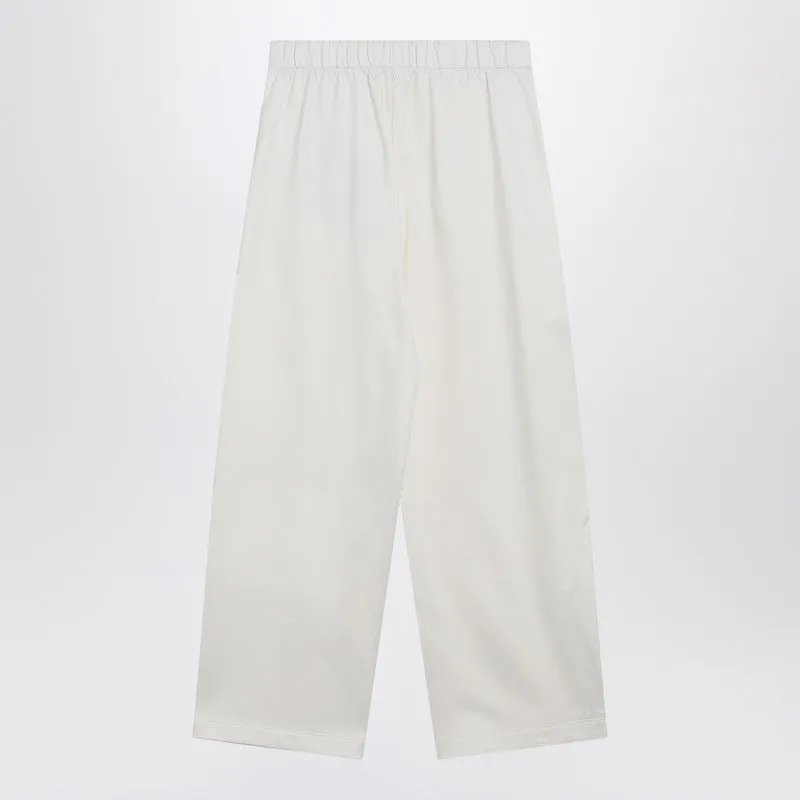 White Silk Blend Trousers sold by Wanan Luxury product image thumbnail 2