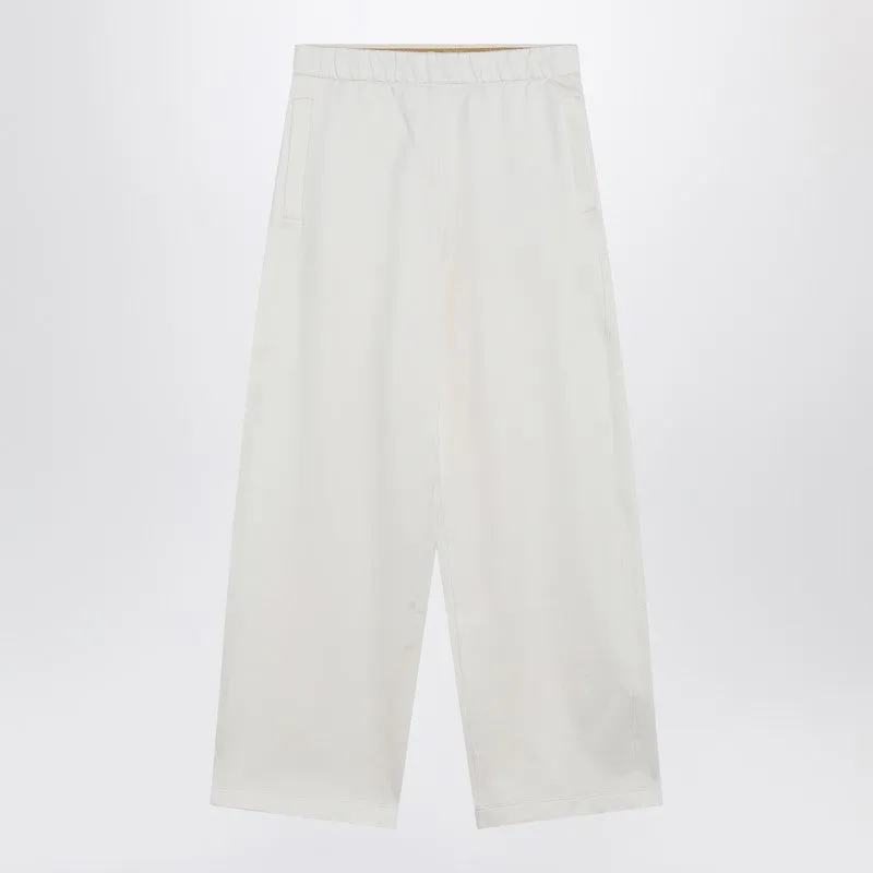 White Silk Blend Trousers sold by Wanan Luxury