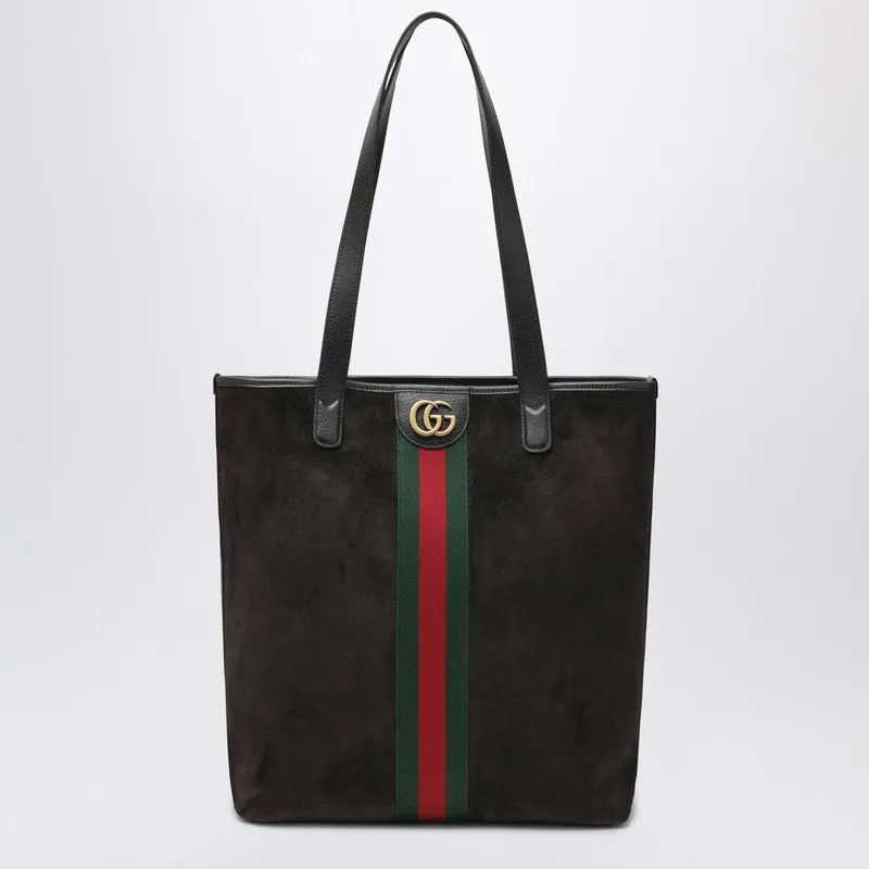 Medium Ophidia Shopping Bag In Brown Suede made by Gucci
