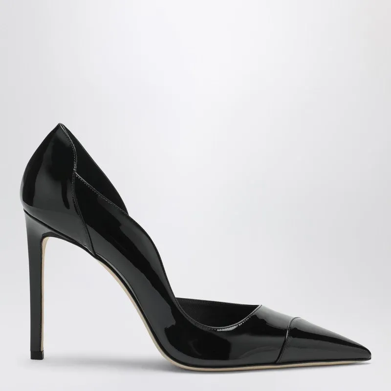 Brigitte 100 Pumps In Black Patent Leather made by Wanan Luxury
