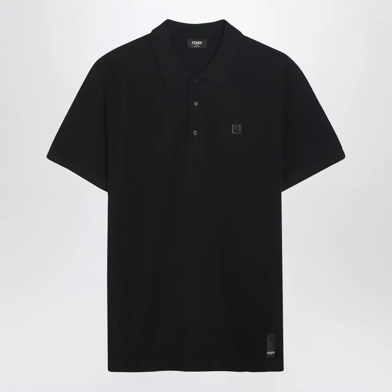Black Piqué Polo Shirt sold by Wanan Luxury