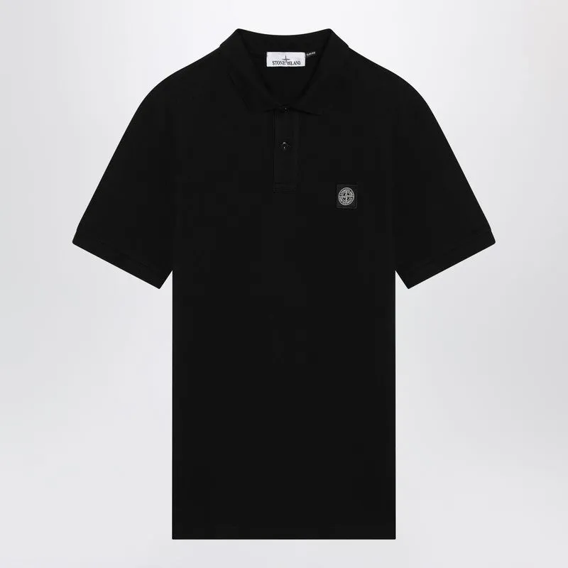 Black Polo Shirt With Logo Patch sold by Wanan Luxury