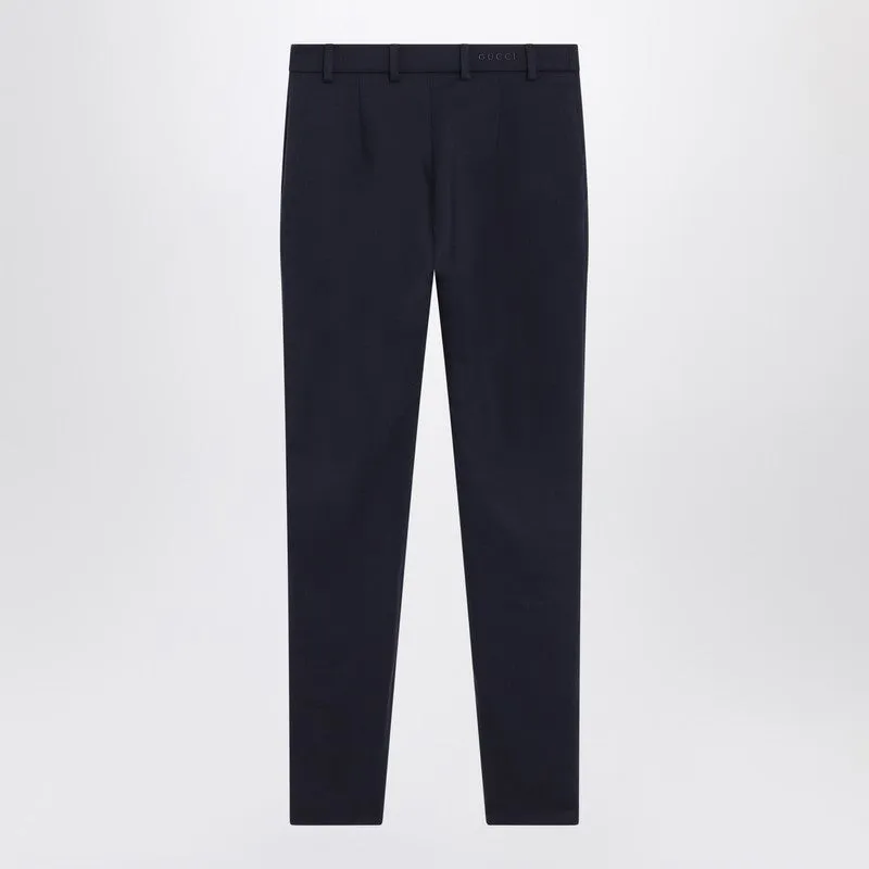 Slim Blue Wool Trousers sold by Wanan Luxury product image thumbnail 2
