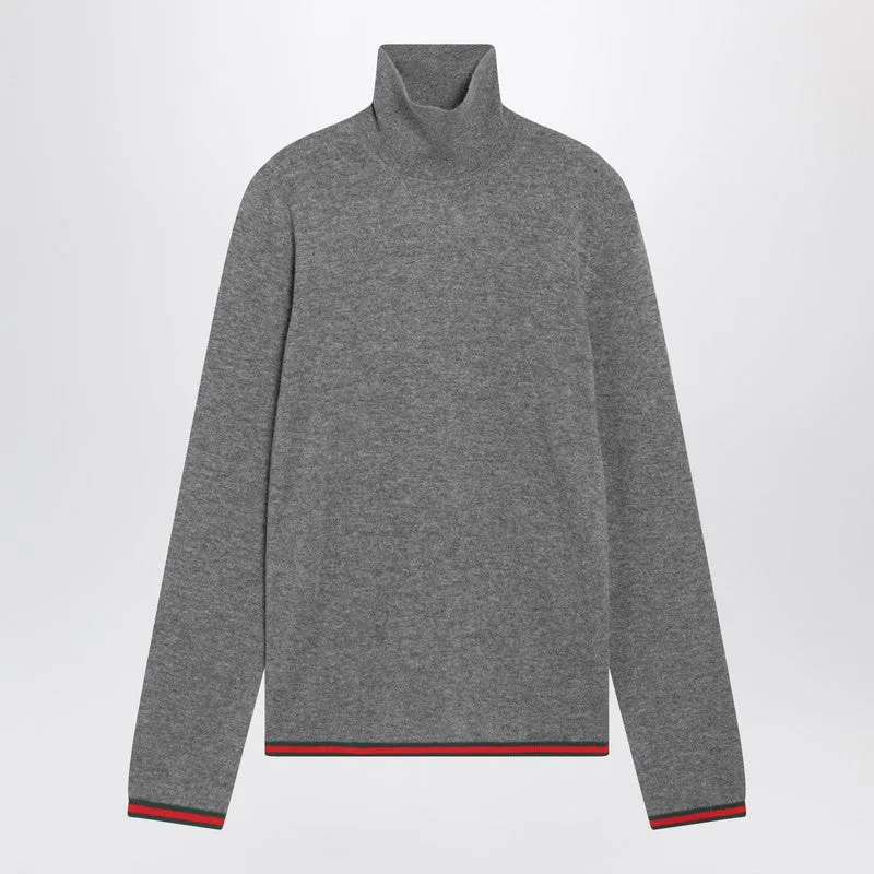 Grey Cashmere Turtleneck Sweater sold by Wanan Luxury