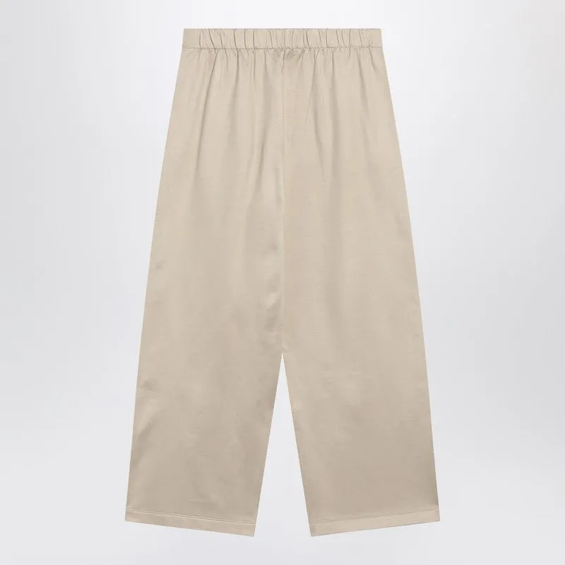 Beige Silk Blend Trousers sold by Wanan Luxury product image thumbnail 2