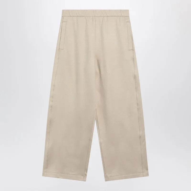 Beige Silk Blend Trousers sold by Wanan Luxury