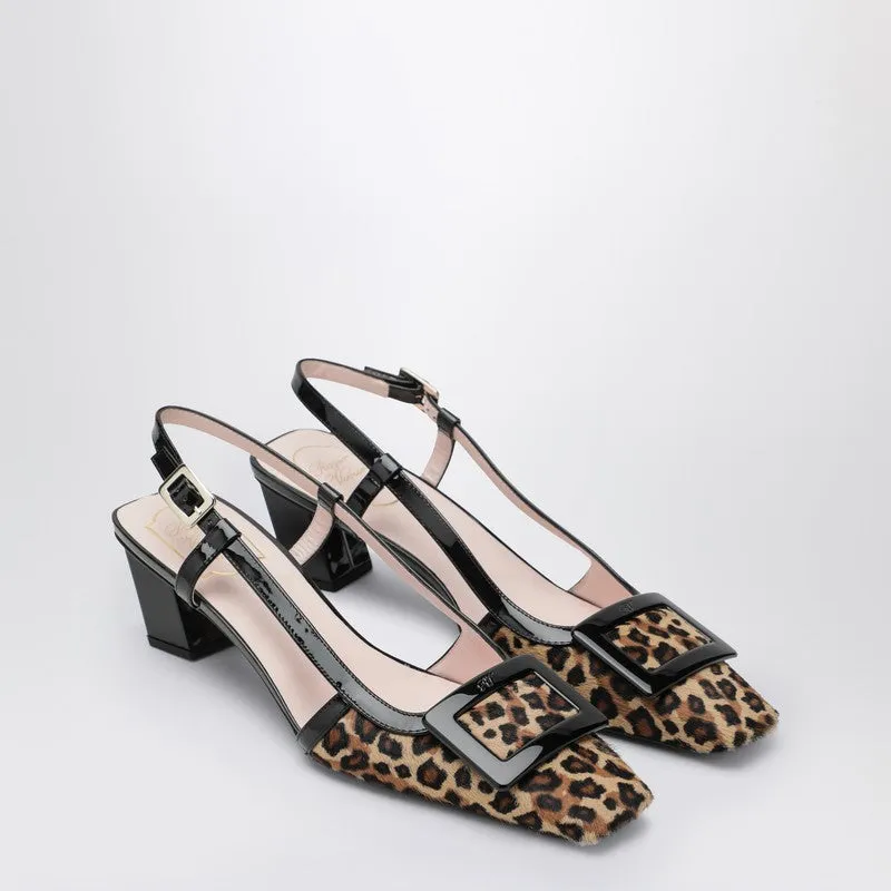 Belle Vivier Leopard Print Pony Skin Slingback sold by Wanan Luxury