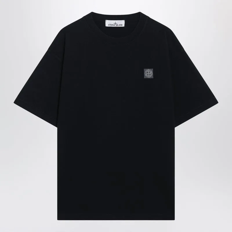 Navy Blue T-Shirt With Logo Patch sold by Wanan Luxury