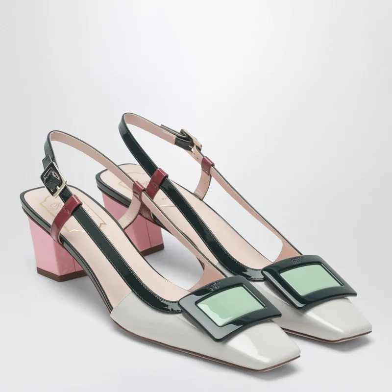 Belle Vivier Multicolour Patent Leather Slingback sold by Wanan Luxury