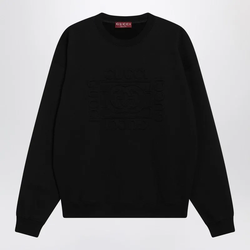 Black Brushed Cotton Jersey Sweatshirt sold by Wanan Luxury
