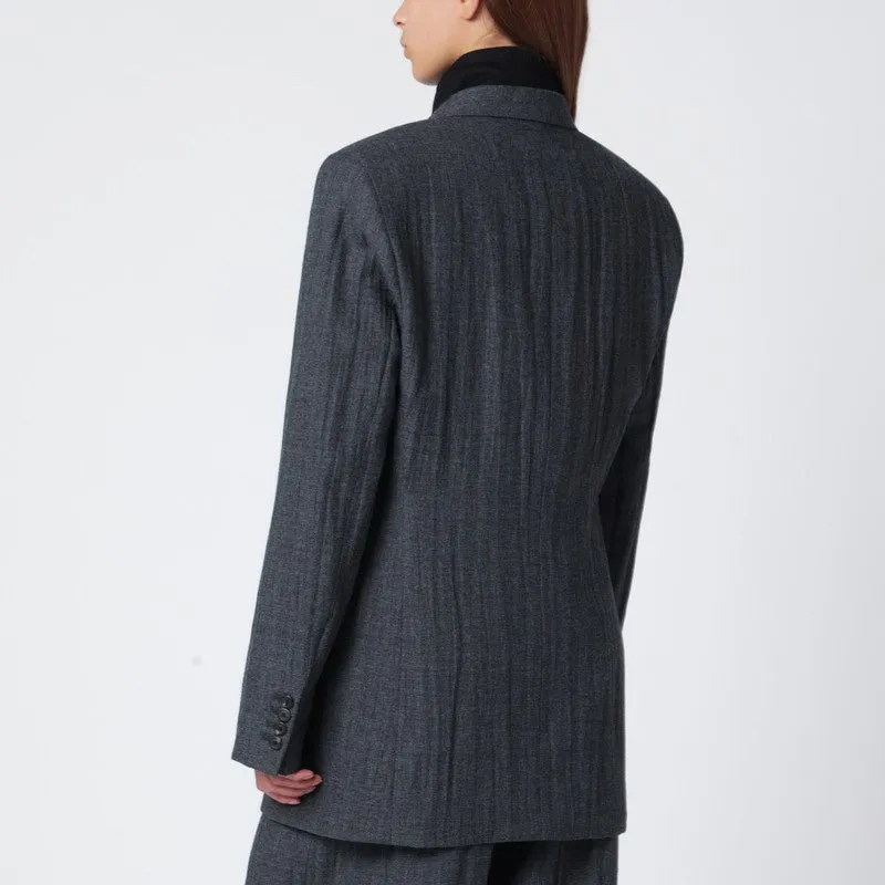 Grey Wool-Blend Single-Breasted Jacket sold by Wanan Luxury product image thumbnail 2