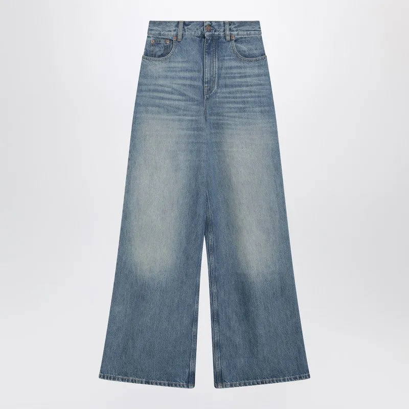 High-Waisted Wide-Leg Dream Blue Jeans sold by Wanan Luxury