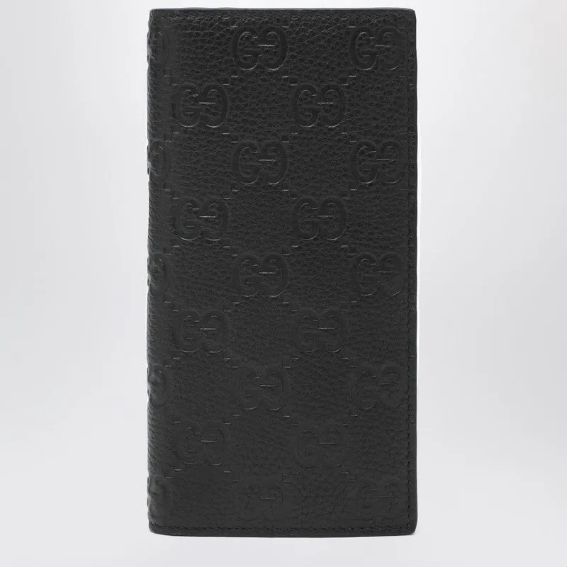 Long Vertical Wallet In Black Gg Leather sold by Wanan Luxury