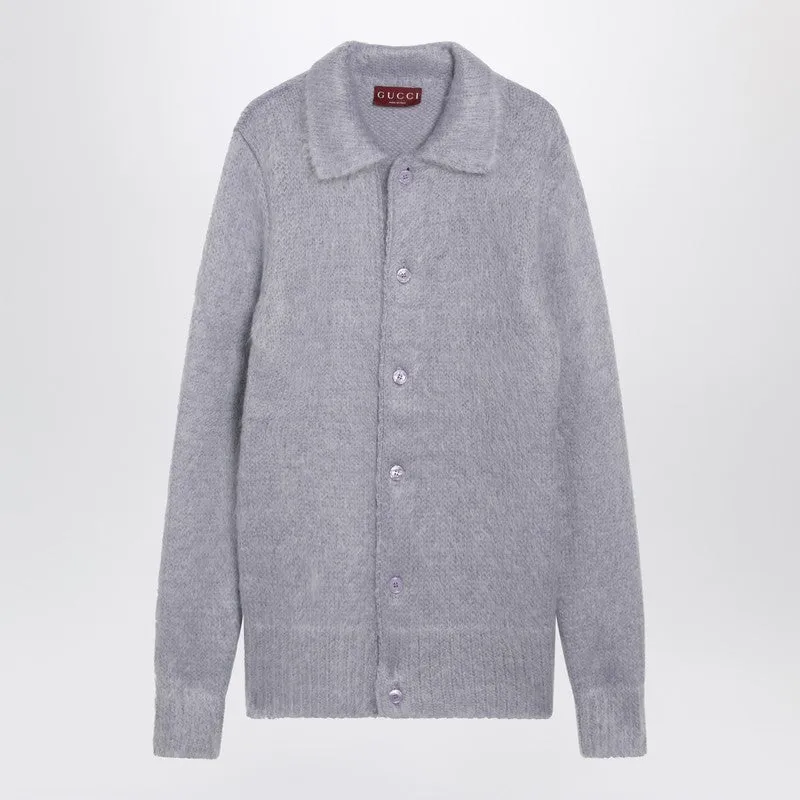 Brushed Mohair Wool Cardigan sold by Wanan Luxury