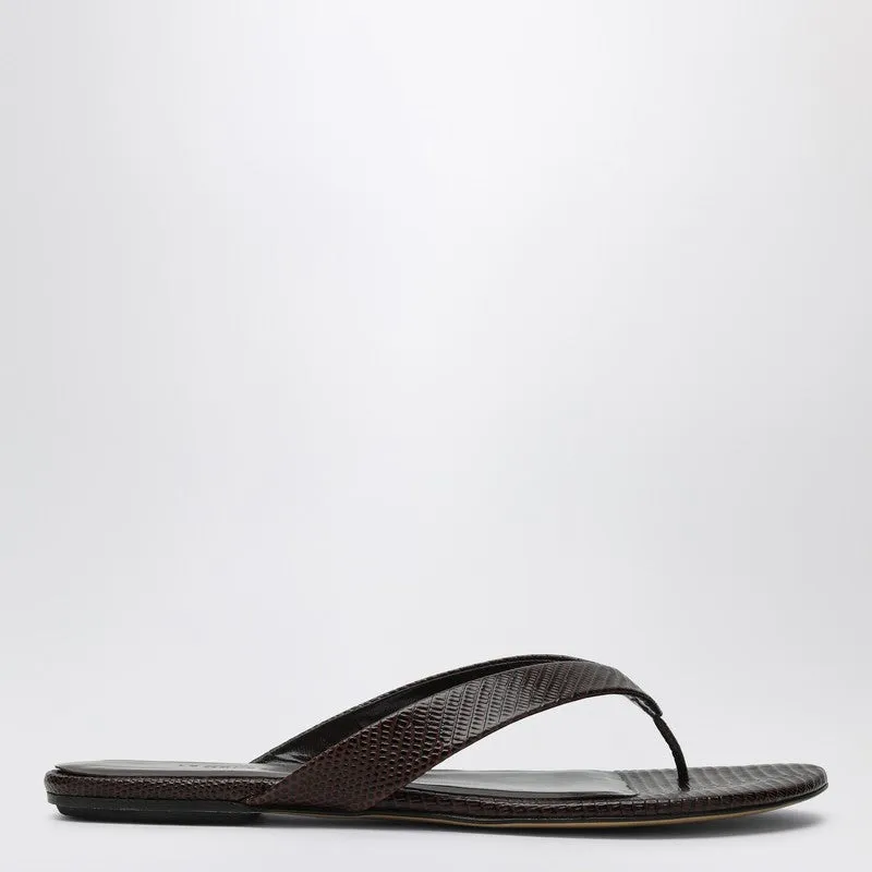Brown Leather Flip-Flops sold by Wanan Luxury