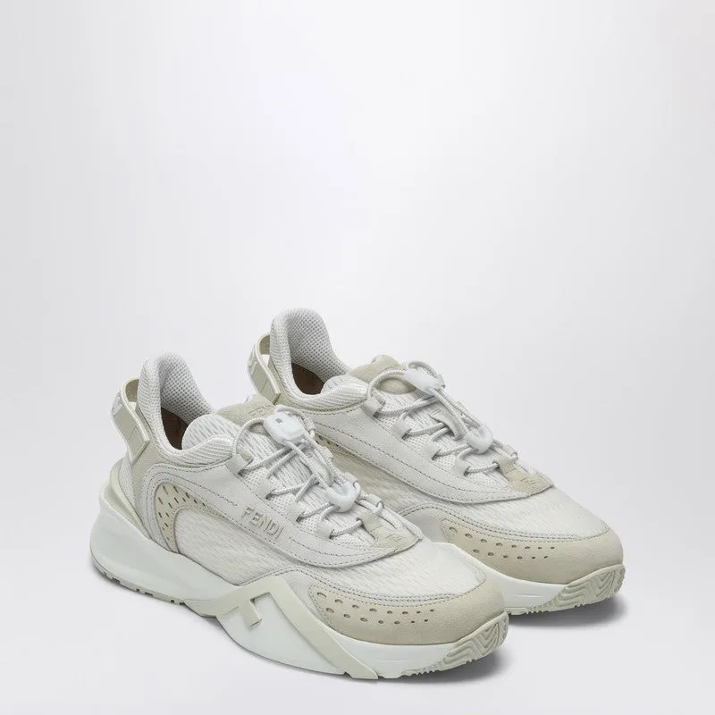 Fendi Flow Sneaker In White Mesh And Suede sold by Wanan Luxury