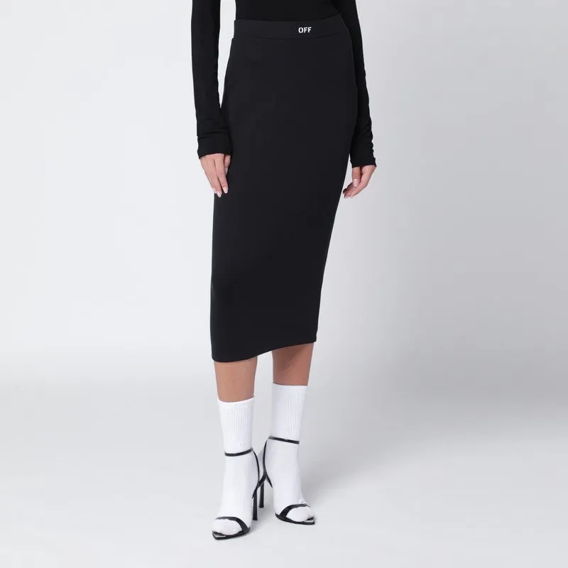 Black Pencil Skirt With Off Logo sold by Wanan Luxury