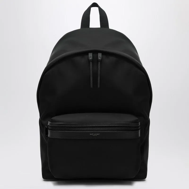 Black Leather And Nylon Backpack sold by Wanan Luxury