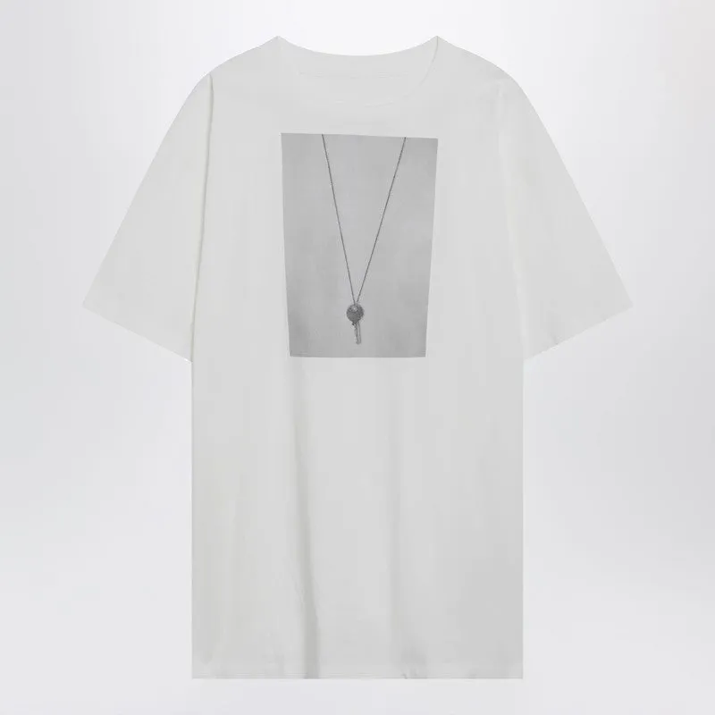White T-Shirt With Key Print sold by Wanan Luxury