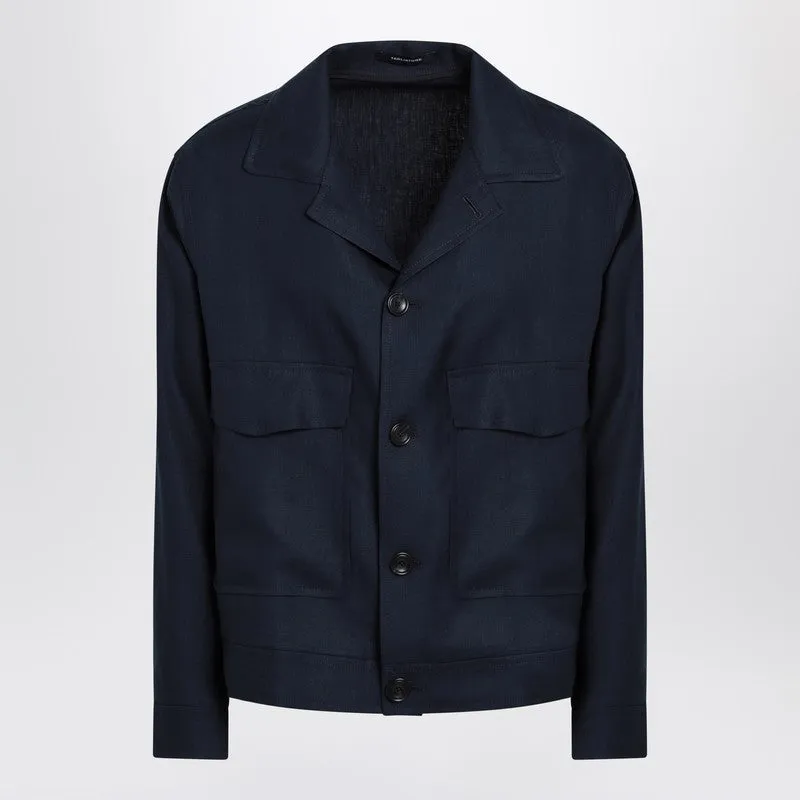 Blue Linen Jacket sold by Wanan Luxury