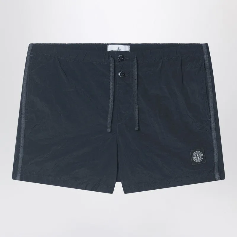 Navy Blue Nylon Swim Shorts made by Stone Island