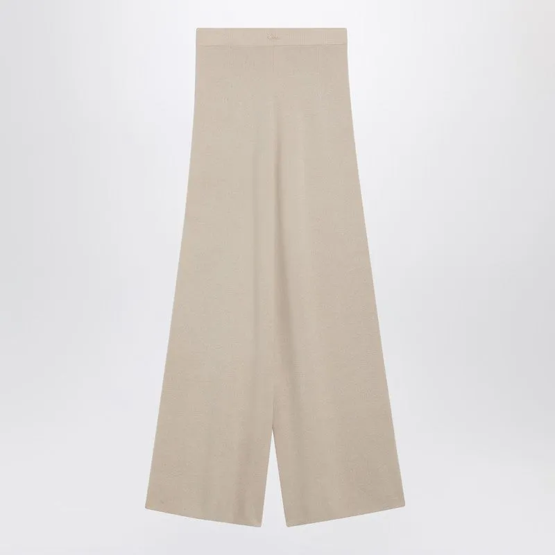 Beige Wool And Cashmere Knit Trousers sold by Wanan Luxury product image thumbnail 2