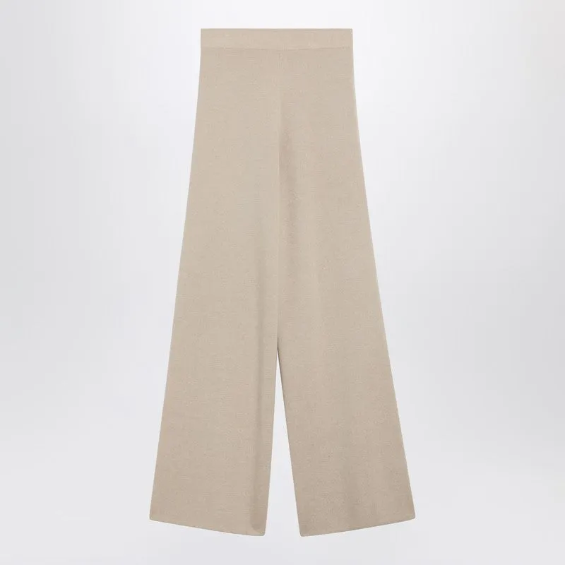Beige Wool And Cashmere Knit Trousers sold by Wanan Luxury