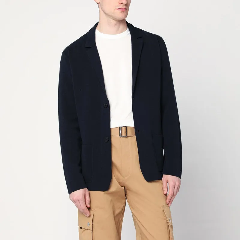 Navy Blue Cotton Jacket Cardigan sold by Wanan Luxury