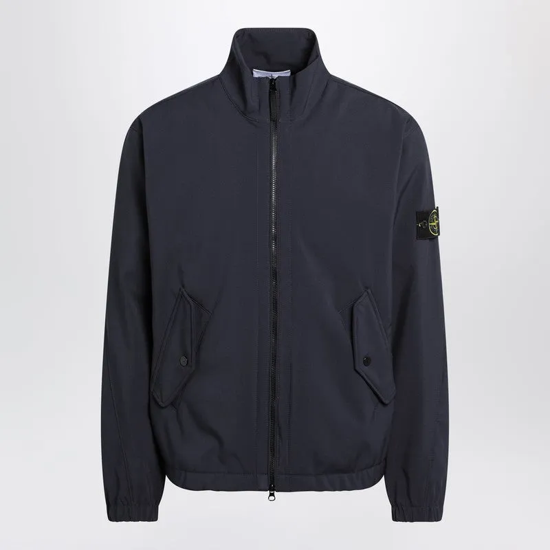 Navy Blue Zip-Up Jacket made by Stone Island