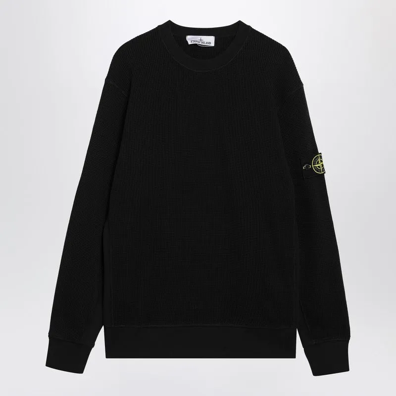 Black Cotton Crew-Neck Sweater sold by Wanan Luxury
