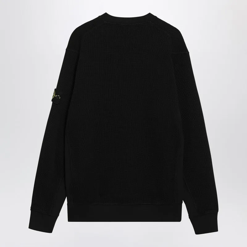 Black Cotton Crew-Neck Sweater sold by Wanan Luxury product image thumbnail 2