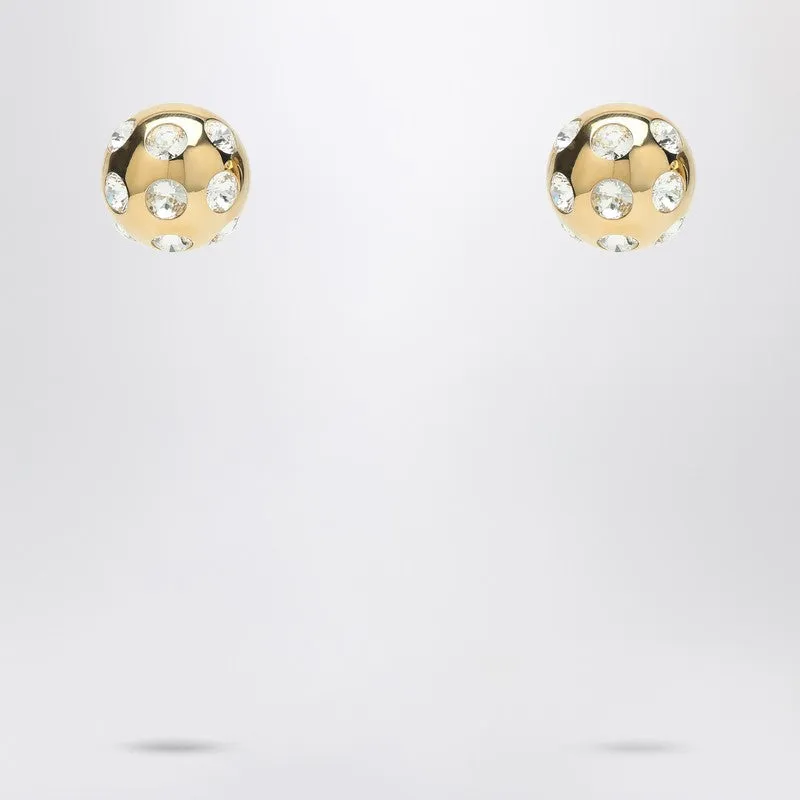Square Round Earrings With Rhinestones made by Jacquemus