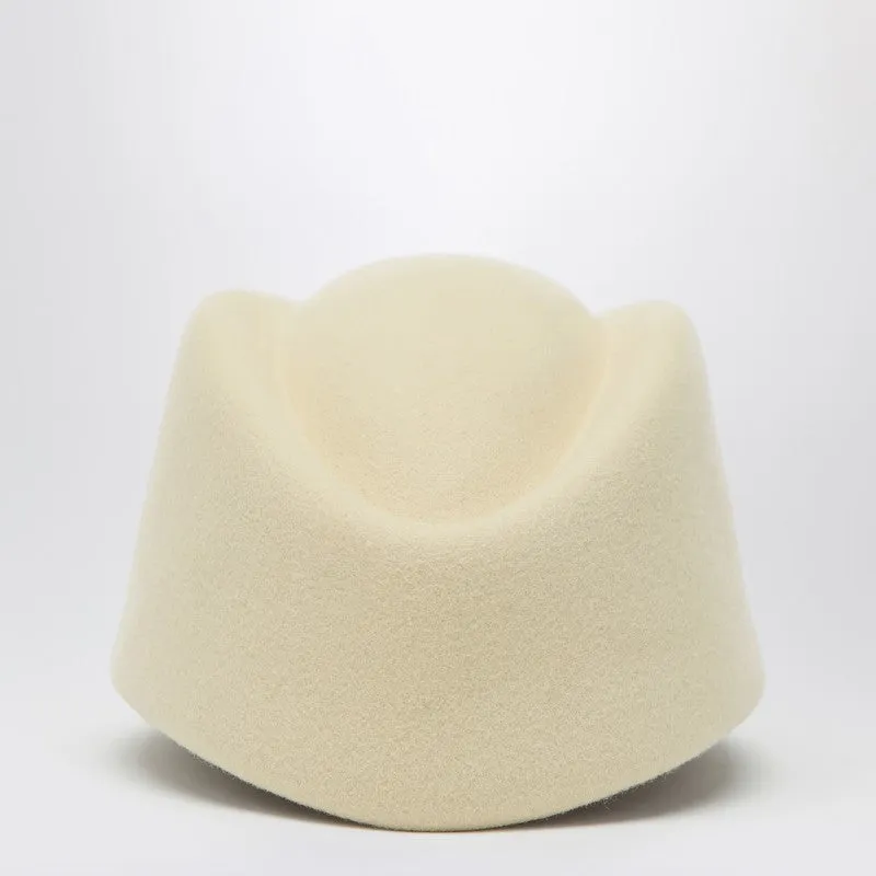 Vlogo Signature Hat In Cream Colour Wool sold by Wanan Luxury