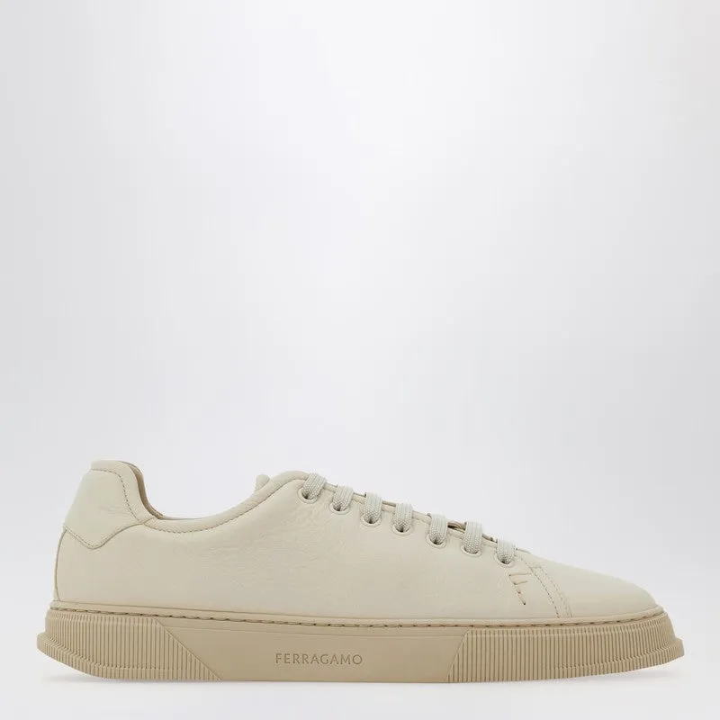 Mascarpone-Colored Leather Sneakers sold by Wanan Luxury