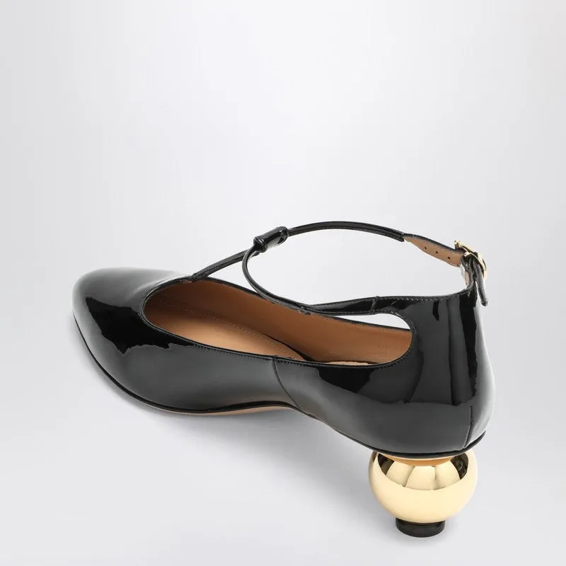 Black Patent T-Strap Décolleté sold by Wanan Luxury product image thumbnail 2