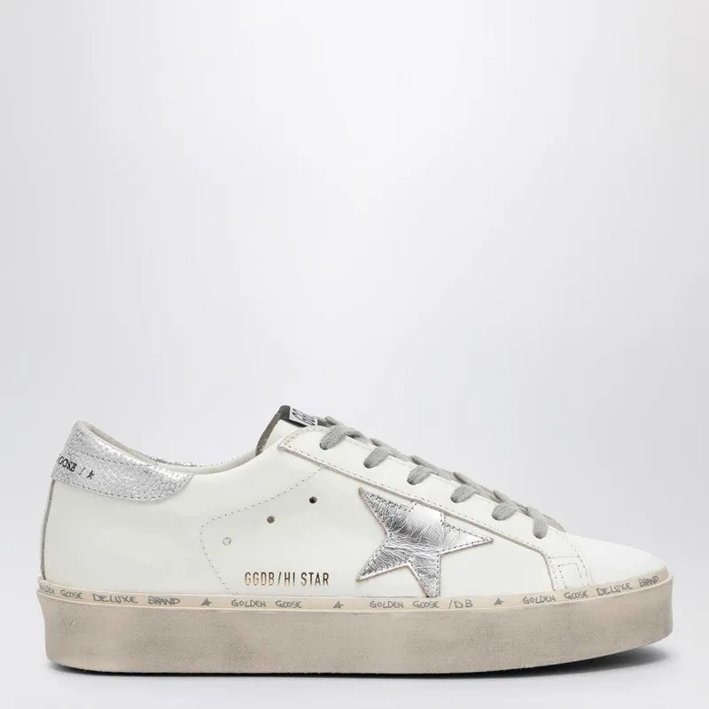 White/Silver Hi-Star Sneakers sold by Wanan Luxury