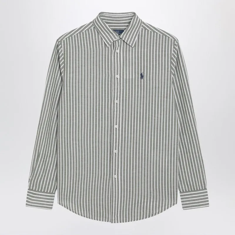 Classic-Fit Linen Shirt With Olive Green/White Stripes made by Polo by Ralph Lauren