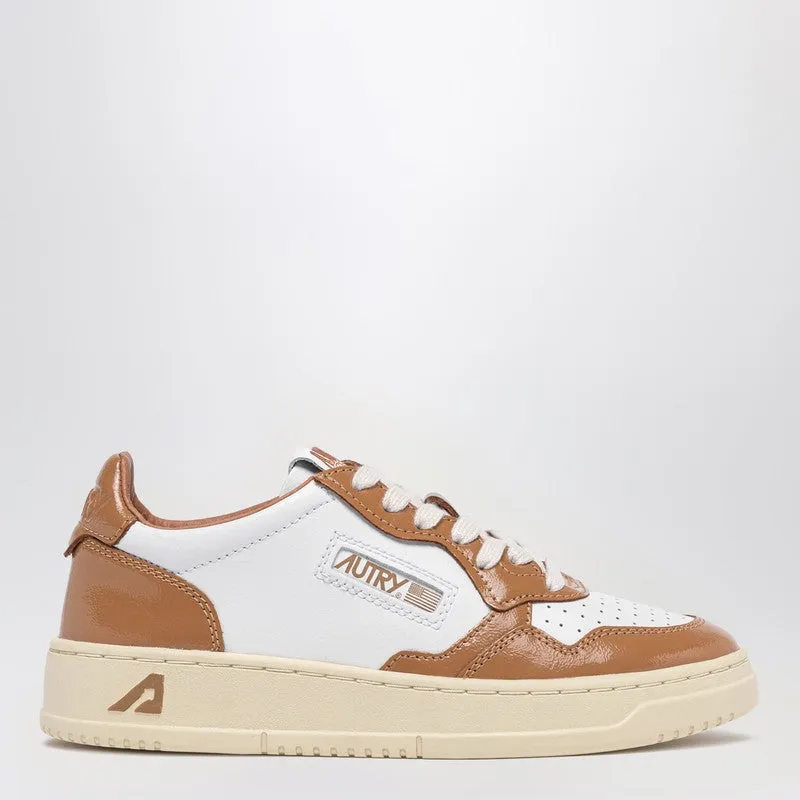 White/Brown Medalist Sneakers sold by Wanan Luxury