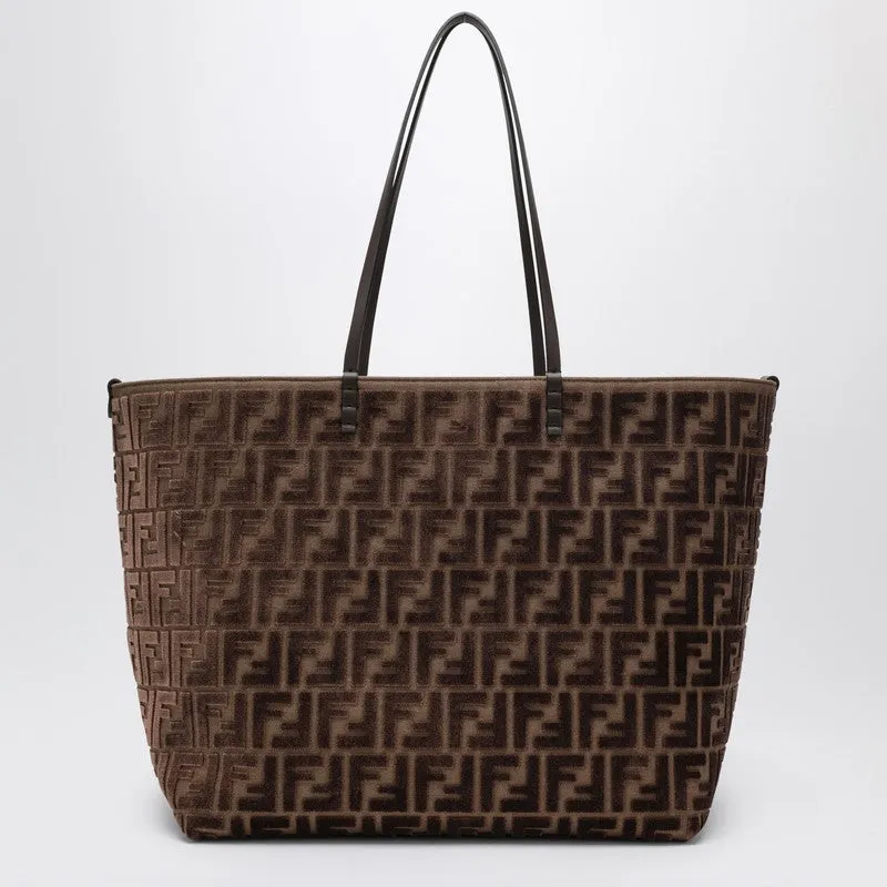 Large Roll Shopper Bag In Brown Embossed Ff sold by Wanan Luxury