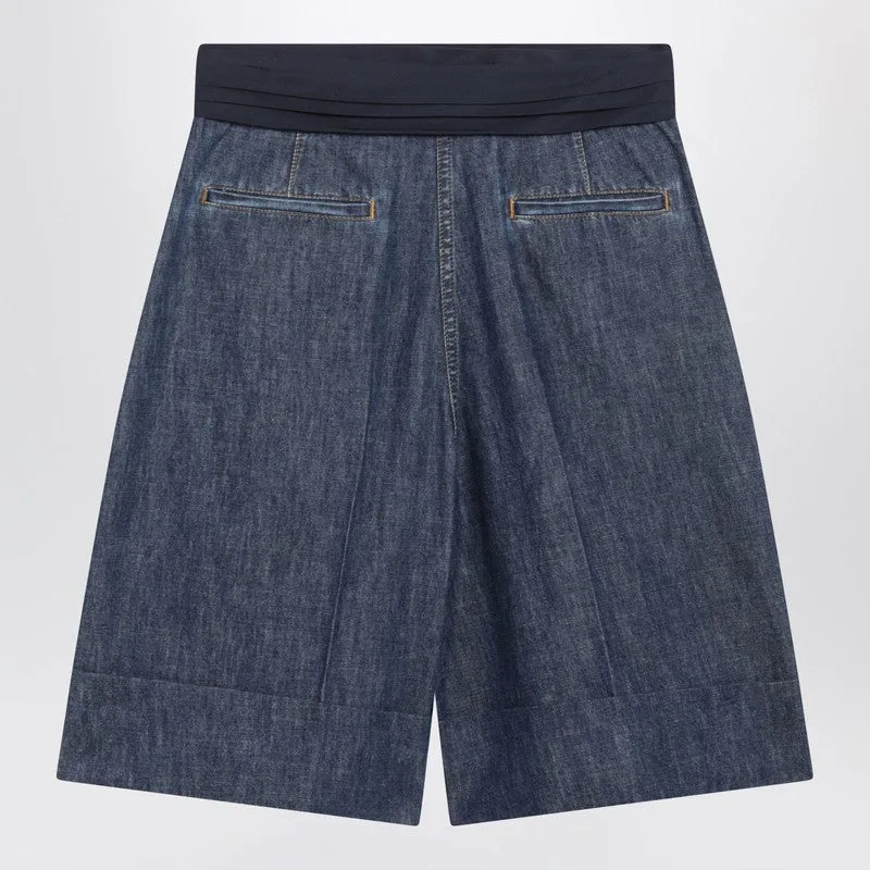 Denim Bermuda Shorts With Oversized Bow sold by Wanan Luxury product image thumbnail 2