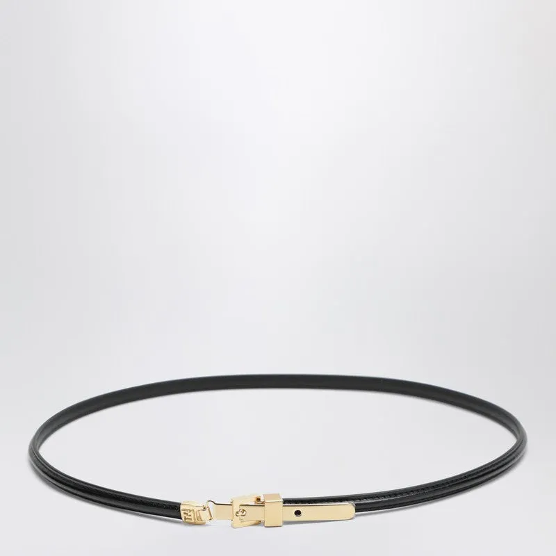 Ff Black Leather Belt sold by Wanan Luxury