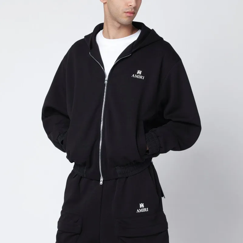 Black Cotton-Blend Zip Sweatshirt sold by Wanan Luxury