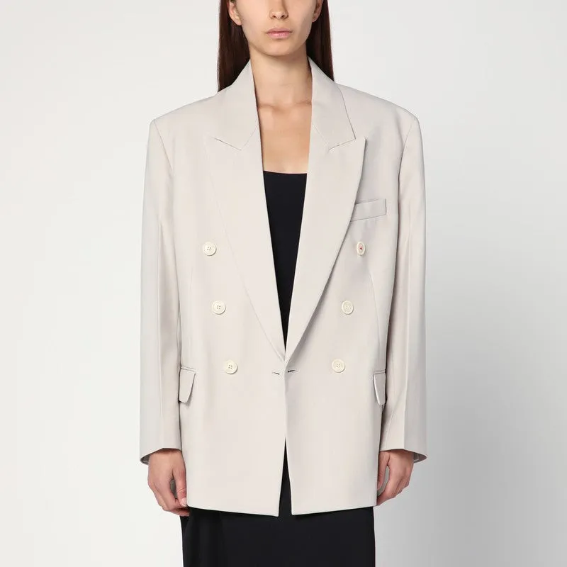 Pumice-Coloured Double-Breasted Jacket sold by Wanan Luxury