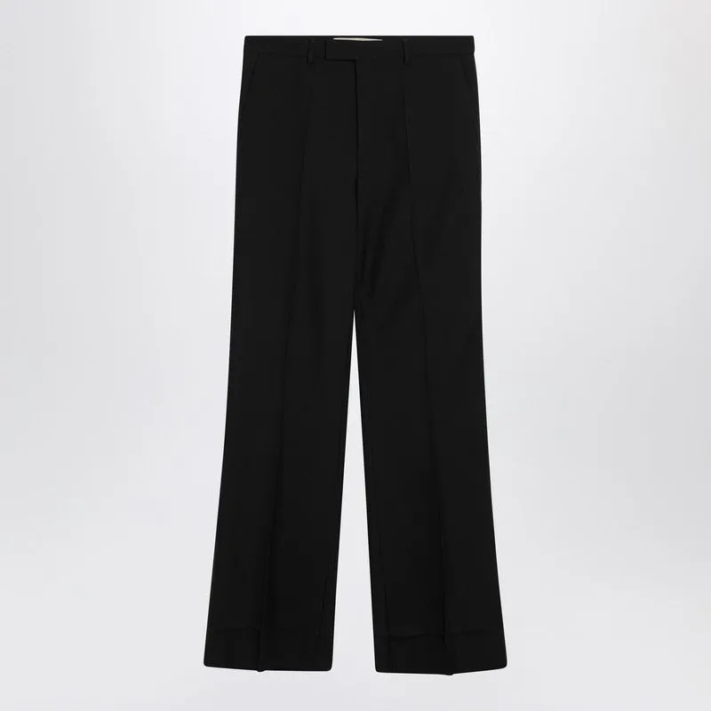 Black Wool-Blend Trousers sold by Wanan Luxury