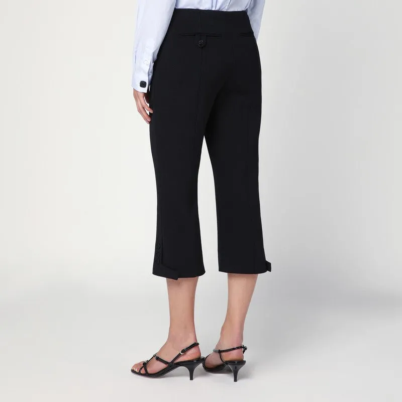 Cropped Black Trousers In Wool Blend sold by Wanan Luxury product image thumbnail 2