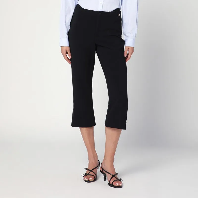 Cropped Black Trousers In Wool Blend sold by Wanan Luxury