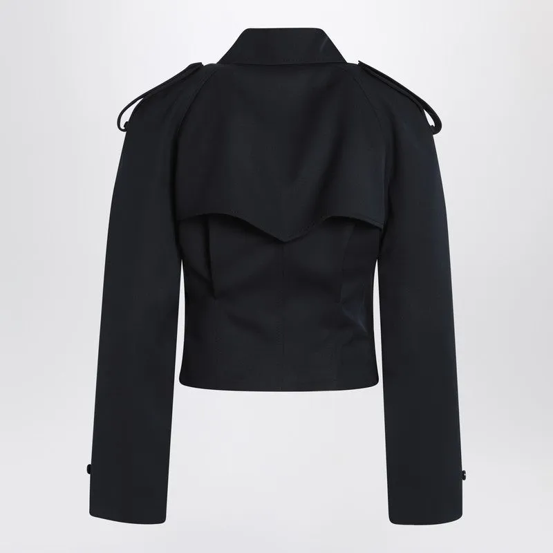 Short Double-Breasted Navy Blue Jacket sold by Wanan Luxury product image thumbnail 2