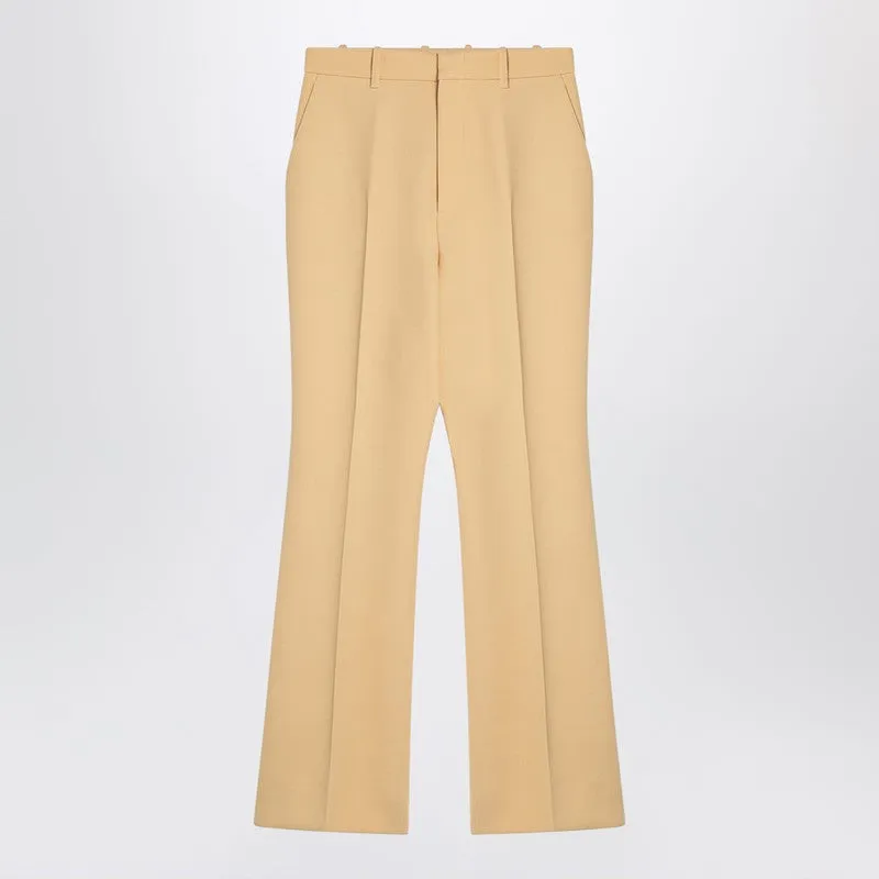 Cream Coloured Wool Crêpe Trousers sold by Wanan Luxury