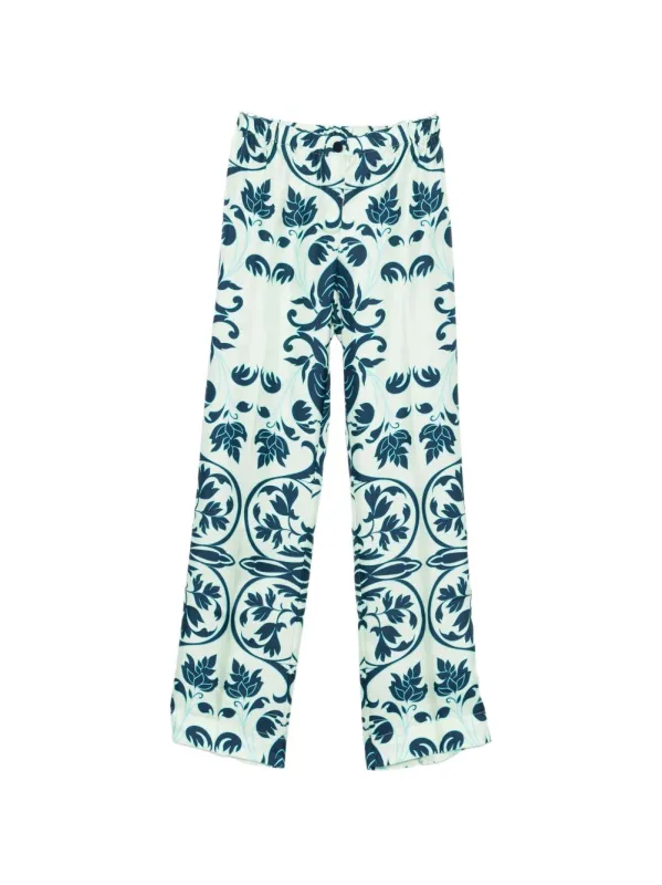 Printed Silk Trousers made by Wanan Luxury